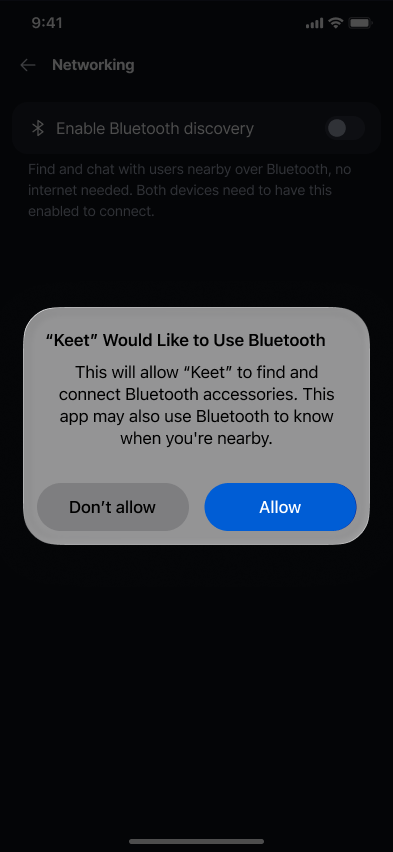 Chat over Bluetooth π‘ Β· Mobile The first time you enable it, your device asks for permission to use Bluetooth. Allow it to continue:.