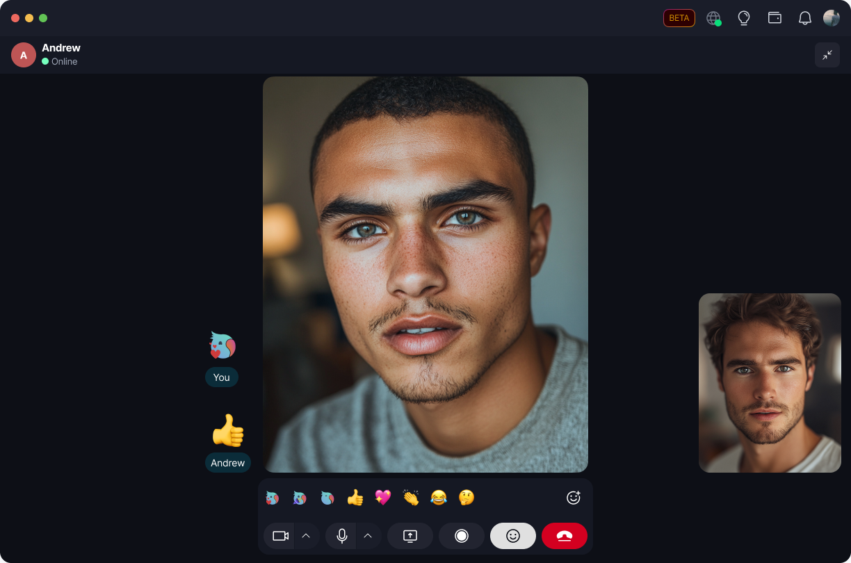 Call Reactions π Β· Desktop Desktop and Mobile share the same reaction set and behavior, including in one-to-one calls.