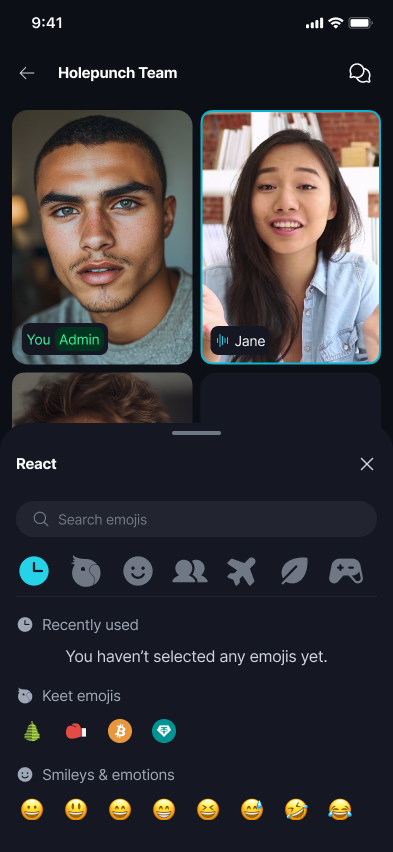 Call Reactions π Β· Mobile Your reaction appears floating over your video for everyone on the call to see.